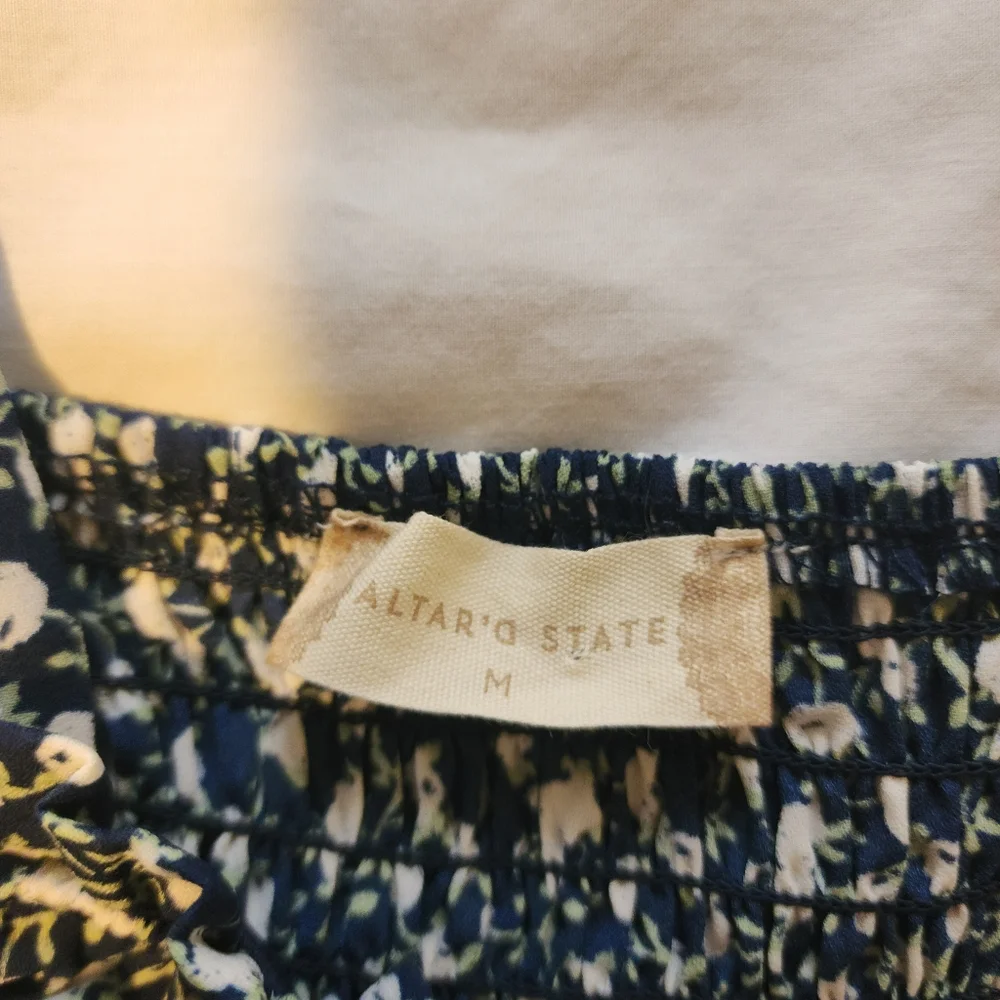 Altar'd State Navy & WhiteFloral Print Women's Dress - Medium NWT - Picture 4 of 10